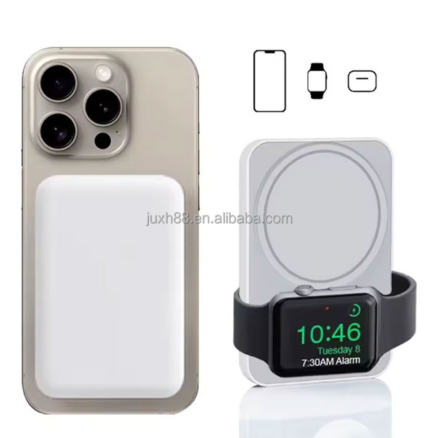 CE FCC ROHS 10000mAh Magnetic Wireless Power Bank Station Ultra Thin 15W Fast Charging Battery Charger for iPhone Airpods IWatch
