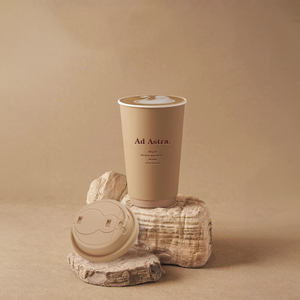 Tasse à café colorée enneigée gobelet en papier épais jetable boisson à thé chaude et froide avec couvercle commercial avec personnalisation externe - Product Image 4