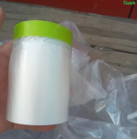 Papier crépon transparent, anti-poussière, adhésif acrylique, imperméable, facile à déchirer, pour la protection des voitures, pré-adhésif pour masquage de peinture
