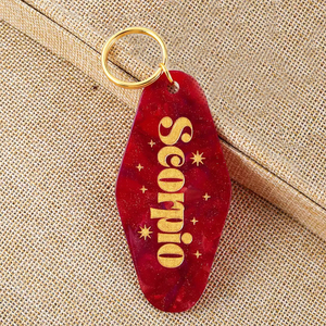 Rõ ràng long lanh motel Keychain tùy chỉnh motel Keychain UV decal nhựa Retro motel Keychain Acrylic Thẻ Hành Lý - Product Image 2