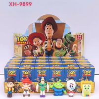 24 piezas/set de figuras de PVC de Toy Story 5 Woody en caja sorpresa, llavero, colgante para mochila, juguetes de regalo para festividades, Buzz Lightyear a escala 1:12