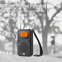 Radio Saku AM FM Portabel Layar LCD Digital Speaker Terintegrasi Jam Alarm Bertenaga Baterai dan USB untuk Perjalanan