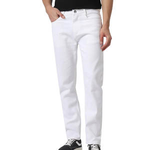 Jeans droits coupe ajustée pour hommes, jeans streetwear à poches boutonnées en coton denim vente en gros - Product Image 1