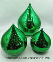 Boule en verre verte avec lumière LED pour la décoration de Noël et la décoration de la maison