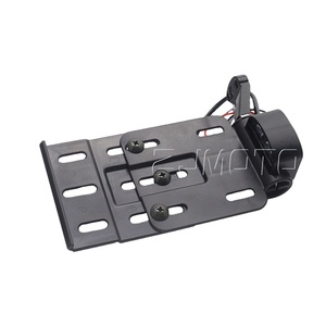 Motocicleta telescópica plegable LED Luz de montaje <span class=keywords><strong>lateral</strong></span> titular de placa de licencia para Harley Dyna Sportster 883 1200 XL 07-16 - Product Image 1