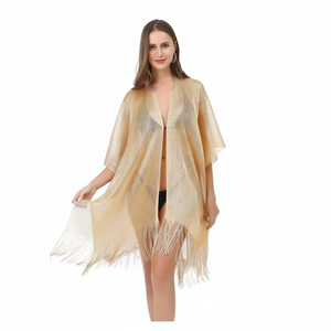 Chal Dorado con Flecos de 92x165cm, Ligero, para Mujer - Product Image 2