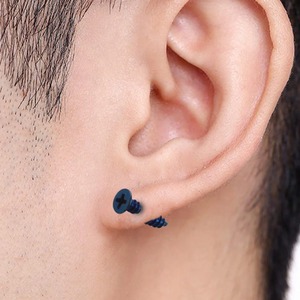 1 Paire de Boucles d'Oreilles Punk en Acier Inoxydable, Clous Anti-Allergiques Unisexe, Piercing à Vis Croisées, Bijoux, Cadeaux pour Fêtes et Anniversaires - Product Image 6