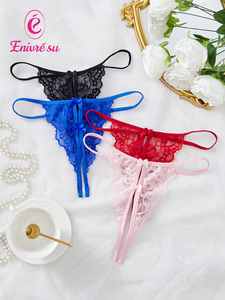 Hot Bán Phụ Nữ Đồ Lót Sexy Ren Panty Xem Thông Qua G-Strings Sexy Trong Suốt Lady G Strings Bốn Mảnh Ey10162s - Product Image 4