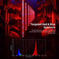 Rumah kaca interkanopi IP65 tahan air Interlighting merah biru Strip tabung spektrum Interplant 40W LED tumbuh perlengkapan lampu