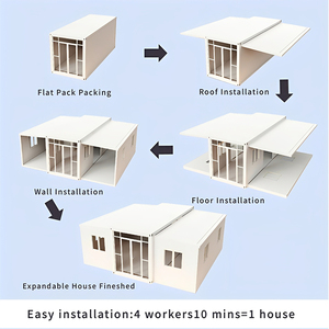 Maison conteneur extensible 20ft 40ft à motif brique, avec mur entièrement vitré, préfabriquée modulaire, pour café, bureau, station balnéaire - Product Image 4