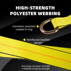 Cargo Strap 3660mm 51mm D-Ring <b>Polyester</b> <b>Tie</b> Down 11000lbs Strength Tire Bundle 4-Pack - Product Image 5