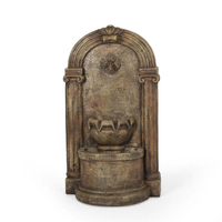 Fontaine d'eau extérieure Oniya avec lumières LED, cascade sur pied en résine de style européen classique pour jardin, cour et terrasse