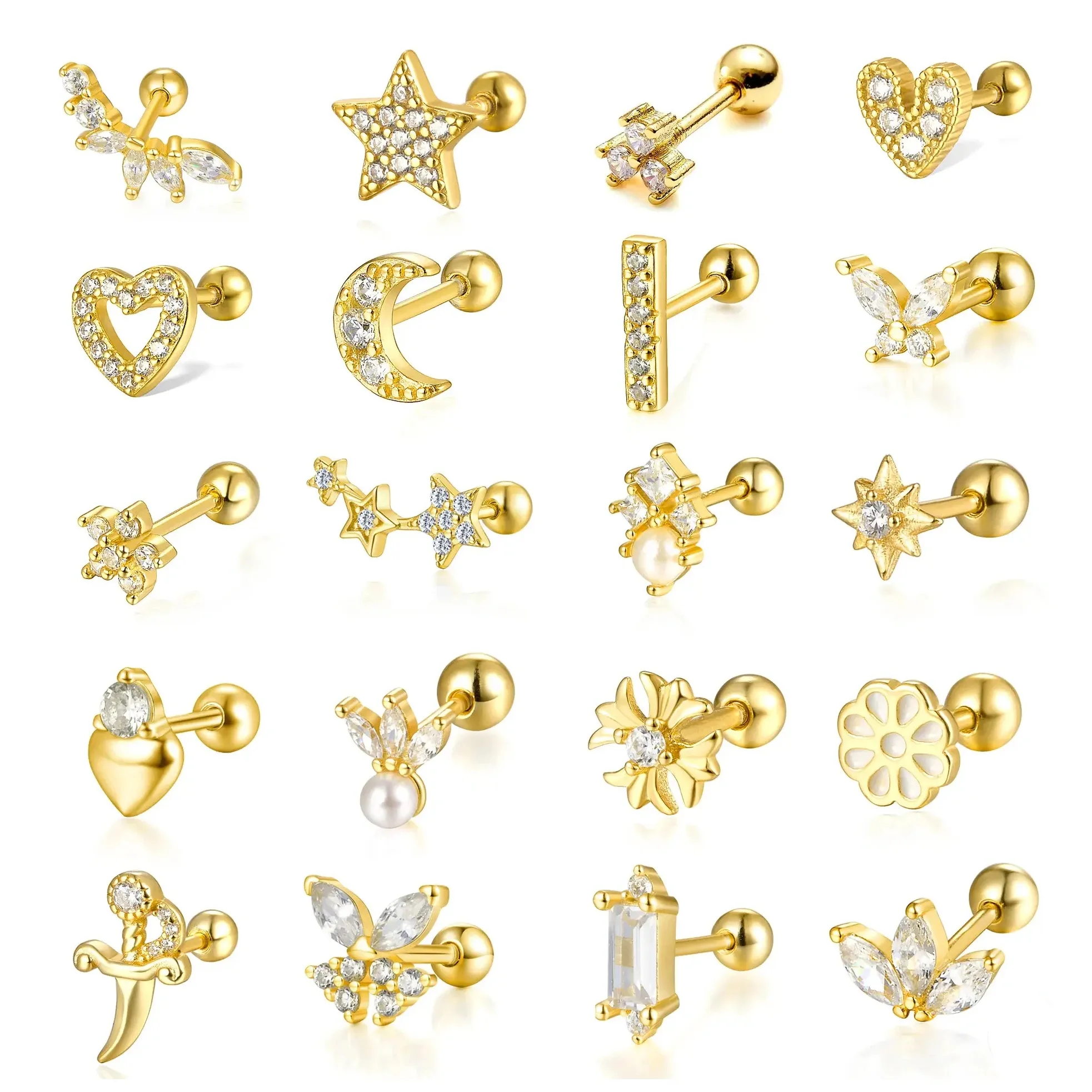 dropshipping 925 silver jewelry wholesale 925 sterling silver minimalist small zircon stud earrings gold plated earrings women