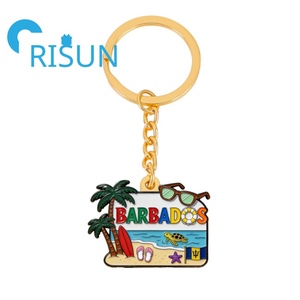 Llavero de Metal con <span class=keywords><strong>Bandera</strong></span> Nacional de <span class=keywords><strong>Barbados</strong></span>, Trípode Caribeño, Esmalte Personalizado al por Mayor, Recuerdo - Product Image 5