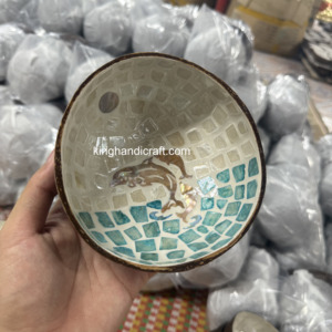 Cuencos de laca de coco hechos a mano de origen de Vietnam para sopa de ensalada | Vajilla sostenible ecológica al por mayor - Product Image 2