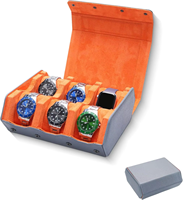 Estuche de Viaje para 6 Relojes de Hombre, de Cuero, con Forro de Terciopelo, a Prueba de Polvo, Organizador de Almacenamiento y Exhibición de Relojes de Lujo para Uso en Exteriores