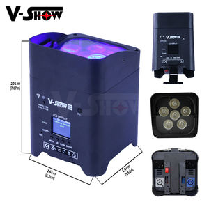 VSHOW WBRF0606 6pcs and case Party DJ <strong>LED</strong> Outdoor Light 6x18W RGBWA 6in1 Battery Wireless DMX Wifi Remote <strong>LED</strong> Par Light - Product Image 3