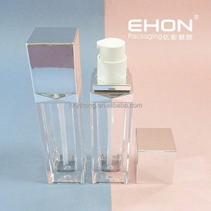 Venta caliente 30ml Botella de loción púrpura Base rectangular cuadrada Contenedor vacío con bomba Fabricante de envases cosméticos - Product Image 5