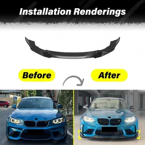 StarNav Pour F87 M2 2016 2017 2018 2019 2020 2021 3 Pièces Spoiler de Pare-chocs Avant Protection de Pare-chocs Accessoires Extérieurs - Product Image 3