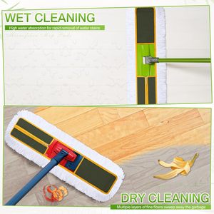 Mop per Pulizia Commerciale per Hotel e Palestre, in Cotone, per Polvere e Pavimenti, Rettangolare Piatto, con Testa in Alluminio, per Uso Bagnato e Asciutto - Product Image 3