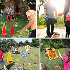 Wholesale Children Interactive Educational Toys Intellectual Game Solid Plastic Hoop Ring Toss Quoits Plastic Ring Toss Games