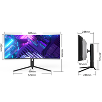 Moniteur courbe ultra large 34 pouces LOGO OEM 21:9 LED Core i3 i5 i7 Gamer Business Office Laptops Tout-en-Un Gaming Pc Desktop