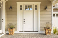 CBMMart Portes avant en bois de haute qualité avec insertion de verre Portes doubles en bois principales