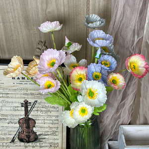 Ramo de Flores Artificiales de Amapola con Acabado Mate, de Seda, <span class=keywords><strong>para</strong></span> Decoración de Sala de Estar, <span class=keywords><strong>Arreglos</strong></span> <span class=keywords><strong>para</strong></span> Fiestas de Té, Venta al Por Mayor - Product Image 4