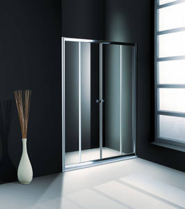 <span class=keywords><strong>Porte</strong></span> de <span class=keywords><strong>douche</strong></span> coulissante double moderne, panneaux muraux en verre trempé de 6 mm, intérieur <span class=keywords><strong>avec</strong></span> cadre, surface polie, écologique, manuelle - Product Image 2