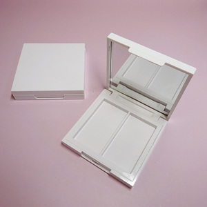 <b>Empty</b> Black 2‑Grid Powder Compact Case With Mirror Custom Square <b>Empty</b> Eyeshadow Blush Makeup Palette Container - Product Image 6