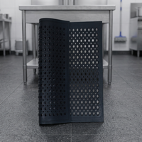 Tapis de porte en caoutchouc écologique épais antidérapant de fabrication indienne, design ajouré, 60x90cm, noir, idéal pour cuisine et salle de bain – Meilleure vente