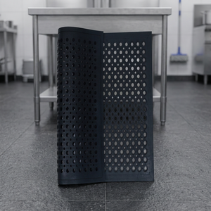 Best-Selling Modern Indian Made Thick Non-Slip Eco-Friendly Rubber Door <b>Mat</b> Hollow <b>Mat</b> Design 60X90CM Black for <b>Kitchen</b> Bathroom - Product Image 3