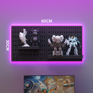 Qinfeng Selbst klebende Wand-ABS-Regal regal Set Game Hanger Hole Board Organizer Tray Box mit Haken für den Küchen gebrauch - Product Image 5