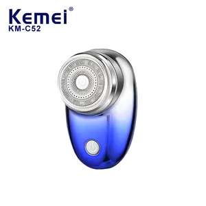 Vendita calda Mini macchina da barba portatile Km-c52 impermeabile bagnato e asciutto rasoio elettrico macchina da barba per gli uomini