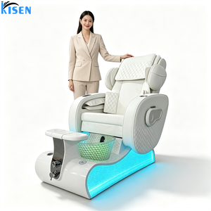 Fauteuil de pédicure électrique moderne en cuir de luxe pour manucure et spa des pieds, inclinable, massage complet du corps, sans plomberie - Product Image 2