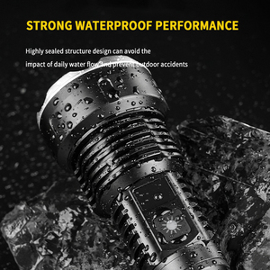 Mạnh mẽ <span class=keywords><strong>3800</strong></span> lumens cơ thể kim loại dẫn đèn pin không thấm nước Loại-C có thể sạc lại Cắm Trại Ngoài Trời LED <span class=keywords><strong>Torch</strong></span> - Product Image 4