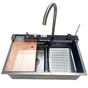 7546 Évier De Cuisine Multifonction Moderne En Acier Inoxydable Avec Clé De Piano Smart LED Cascade Robinet Fregaderos De Cocina - Product Image 2