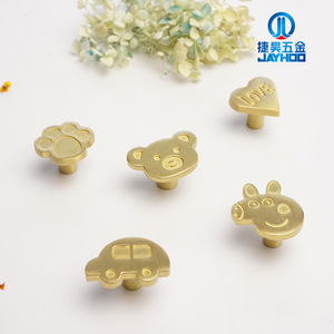 JAYHOO Children's Room Cabinet Knobs Brass Cartoon Animal Shape Safety Pulls For Kids Furniture - Product Image 2