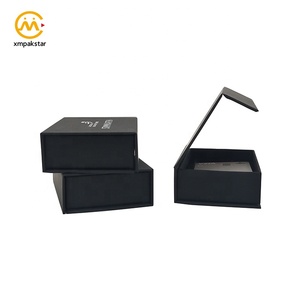 Tùy Chỉnh Nhỏ Giấy Màu Đen Lật <span class=keywords><strong>Top</strong></span> Tông Cufflink Trang Sức Bao Bì Hộp Với Đóng Cửa Từ Tính - Product Image 5