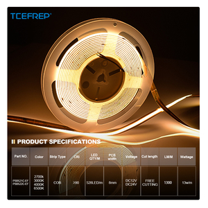 Tira de LED PSB521C EF de Alta Potencia, Corte Libre, SMD5050, 13W, Eficiencia M 100LM/W, CRI Ra≥90, Doble Voltaje DC 12V 24V para Iluminación Lineal Flexible - Product Image 2