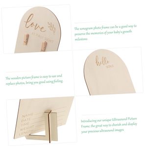 Cadre photo en bois pour échographie, cadre d'<span class=keywords><strong>annonce</strong></span> de naissance, souvenir de grossesse pour cadeau aux grands-parents - Product Image 2
