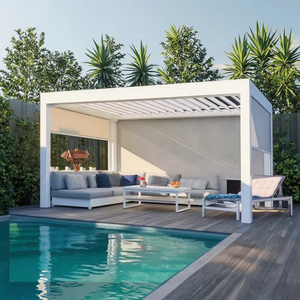 Gazebo de jardin robuste Pergola de Thaïlande 3x3M tente de fête de <span class=keywords><strong>mariage</strong></span> avec cadre <span class=keywords><strong>en</strong></span> aluminium arc <span class=keywords><strong>en</strong></span> bois pour pavillon de jardin de maison - Product Image 1