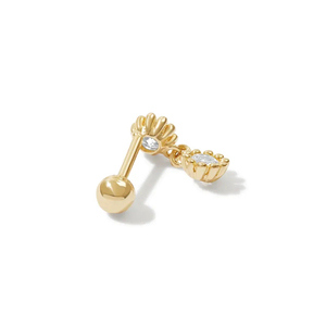 Pendientes de Plata de Ley S925 ROXI con Diseño de Girasol y Diamantes, Chapados en Oro de 18k para Mujer - Product Image 3