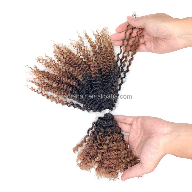 KAMA 50g Afro Kinky Twist Bulk Braiding Hair Extension 4C Remy Human Hair Peruvian Hair Quality for Braids Detail Section 9