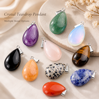 Pendentif en cristal naturel en forme de goutte d'eau 16x24mm, breloque en pierre précieuse pour collier et bijoux DIY