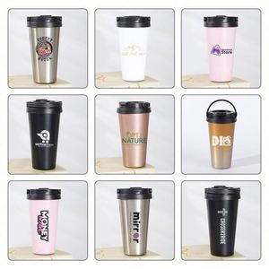 Custom Logo Double Wall Vacuum 500ml <b>Small</b> Matte Coffee Mug Stainless Steel Insulated Drink Tumbler Gift Cup - Product Image 3