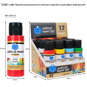 Juego de <span class=keywords><strong>pintura</strong></span> acrílica Keep Smiling, no tóxico, 12 colores, 60ml, venta al por mayor, <span class=keywords><strong>pintura</strong></span> acrílica de tubo de plástico de cobertura fuerte profesional - Product Image 1