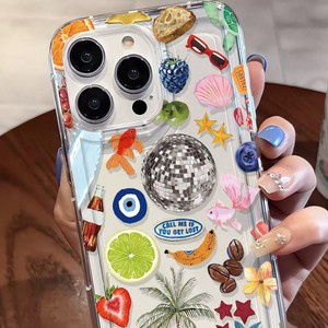 เคสโทรศัพท์ลายผลไม้หั่นชิ้น ปลาทอง ต้นมะพร้าว รุ่นดิสโก้ใหม่ ปี 2025 สำหรับ <span class=keywords><strong>iPhone</strong></span> 17 16 Pro Max แบบใส พิมพ์ลายรูใหญ่ - Product Image 2
