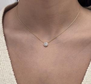 Collier pendentif solitaire à monture en or blanc, jaune ou rose massif 14 carats, avec diamant de laboratoire de 1,50 ct pour femmes, vente chaude - Product Image 2