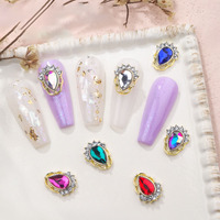 Luxe 3D goutte d'eau plein diamant cristal manucure accessoires bricolage métal Nail Art breloques pour les filles